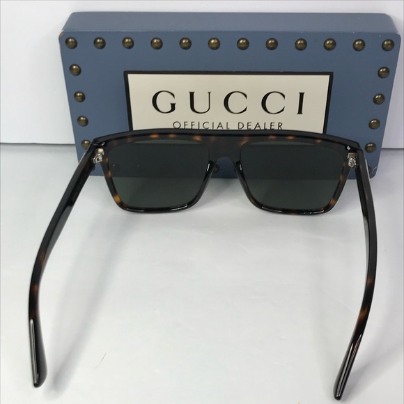 New Authentic GUCCI GG0748S 003 Tortoise Green Sunglasses - Picture 10 of 16